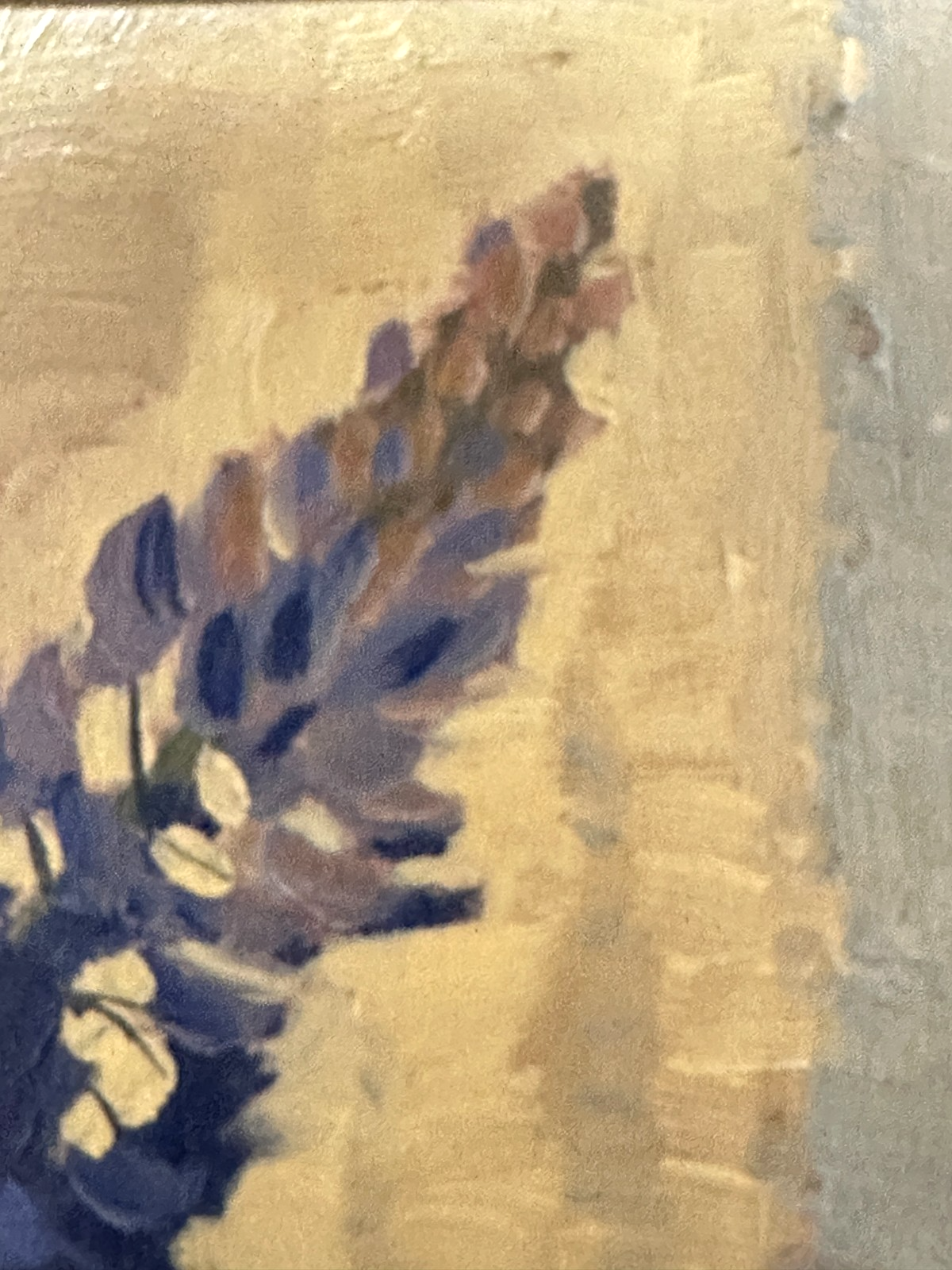 H. L. Umgelter – Florales Stillleben mit Lupinen, Lein & Lilien – Öl auf Platte7