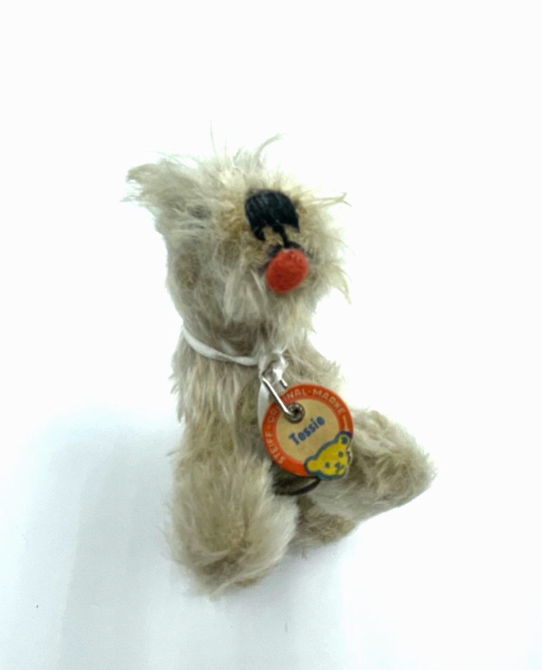 Vintage Steiff Mohair Hund Tessie 60er Jahre mit Schild H ca. 8 cm gepflegt0