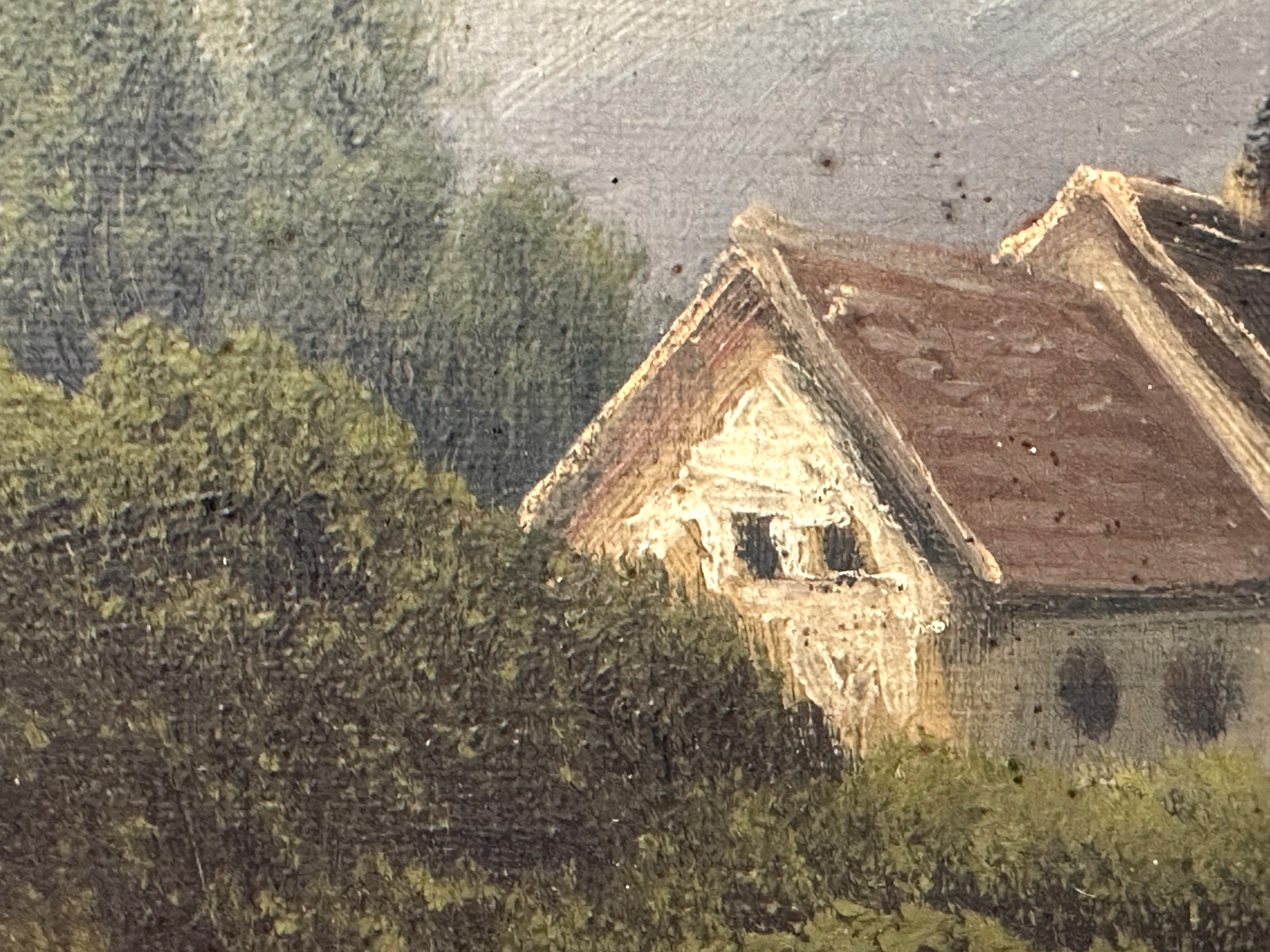 Alpenlandschaft um 1900 – A. Bossi – Öl auf Leinwand – romantische Bergszene4