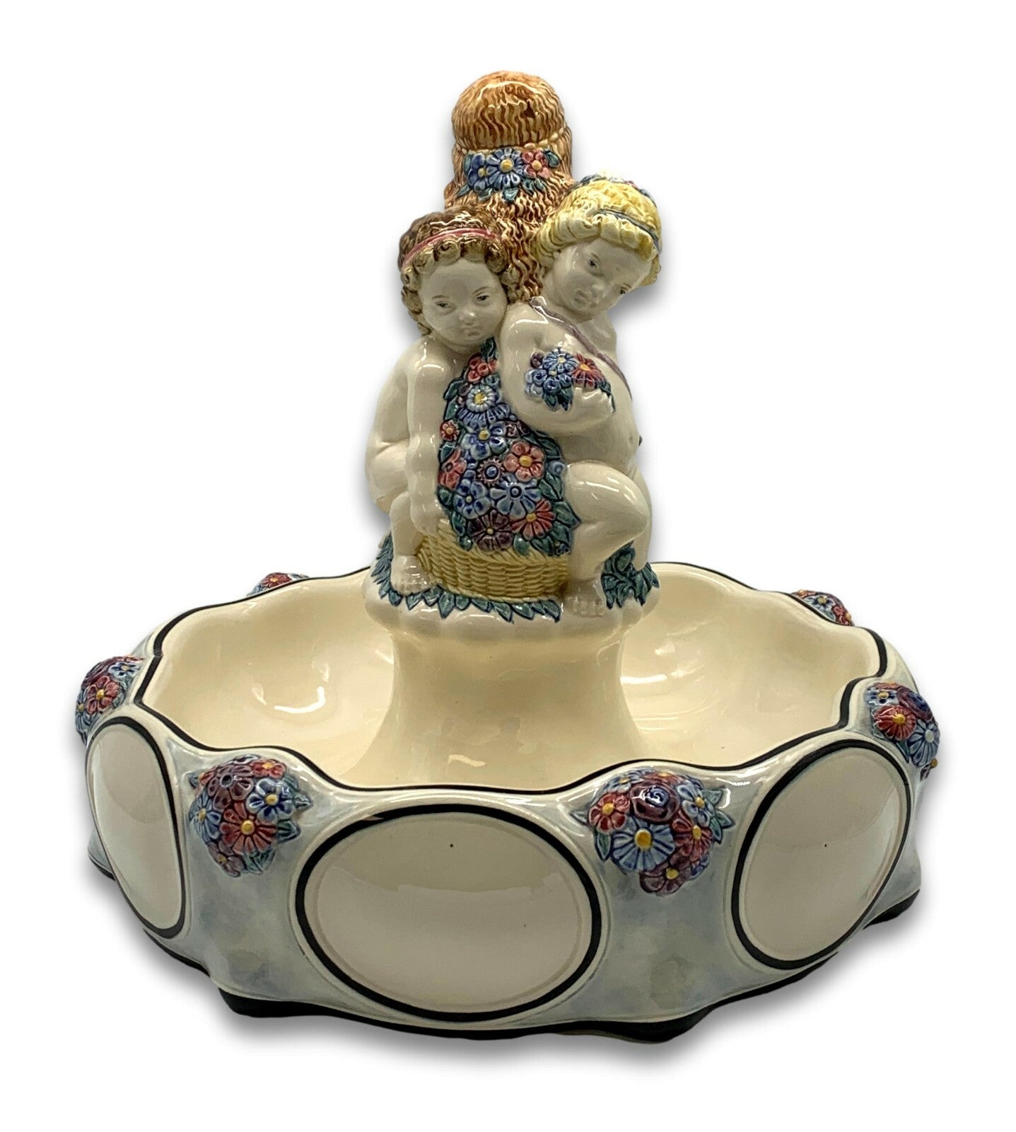 Max Heinze - Karlsruher Majolika - XL Jugendstil Tafelaufsatz - Mod.: 13130