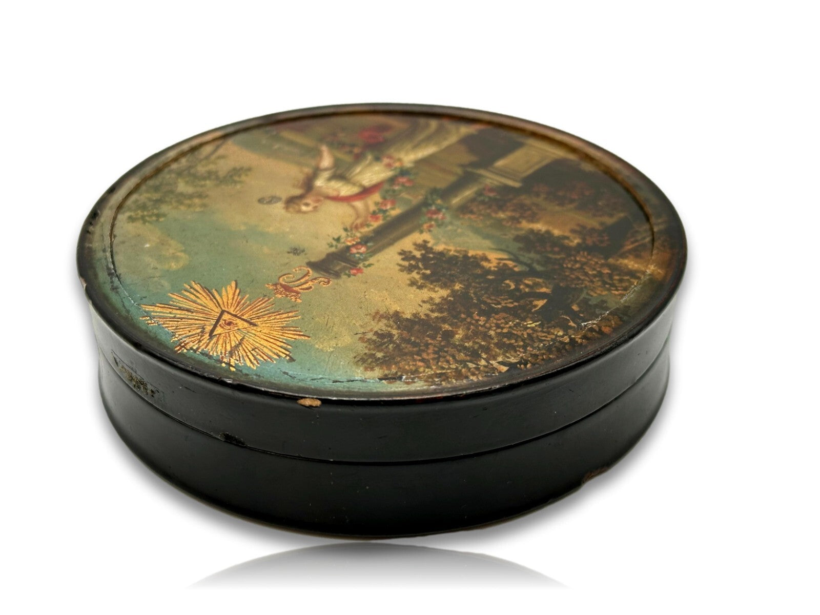 Lackdose Tabakdose Tabatiere Schnupftabakdose - Handbemalt - Art nach Stobwasser8