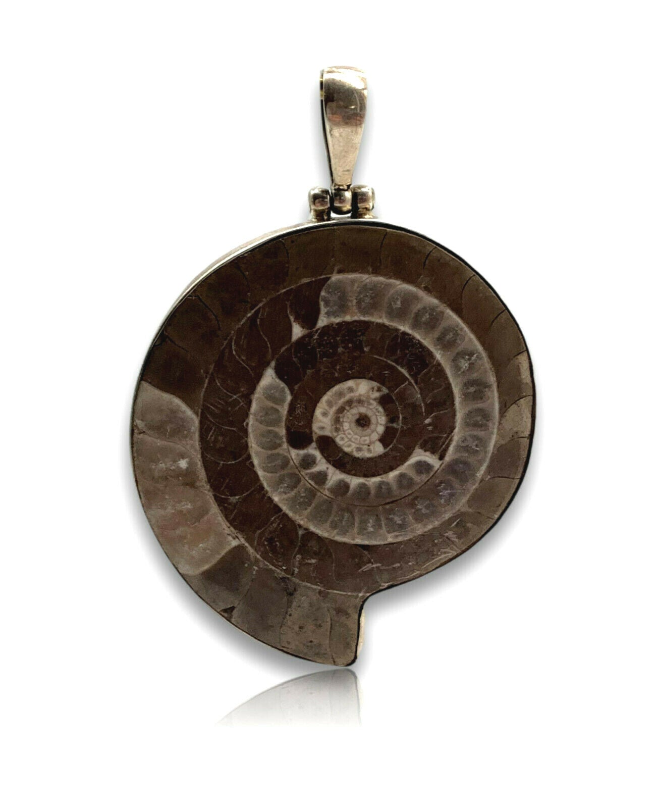 Ammonit Fossil - Design Anhänger Kettenanhänger - Silber punziert 925 1