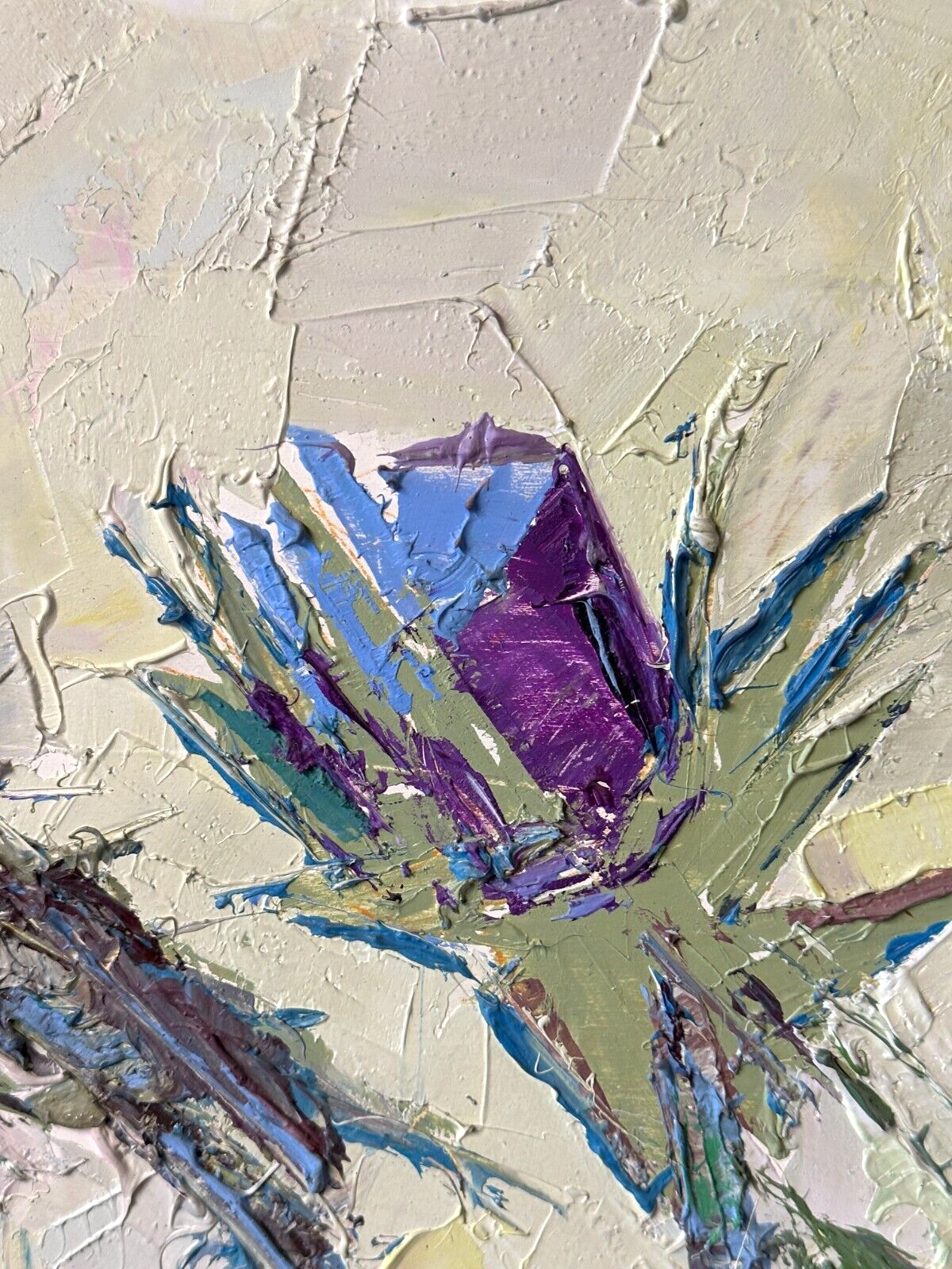 Helmut Baumann 1894-1978 - Öl auf Leinwand auf Platte - Artischockenblüte - Sign3