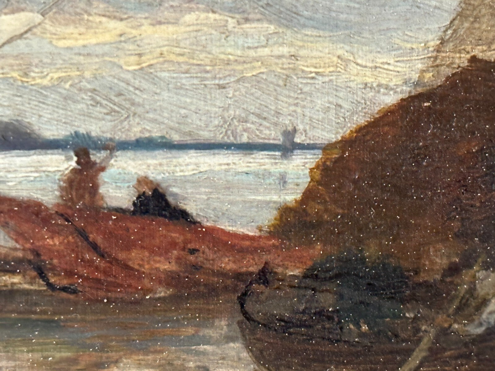 Öl auf Holzplatte - Blick auf Rotterdam um 1890/1900 - Gustav Schönleber - sign.9