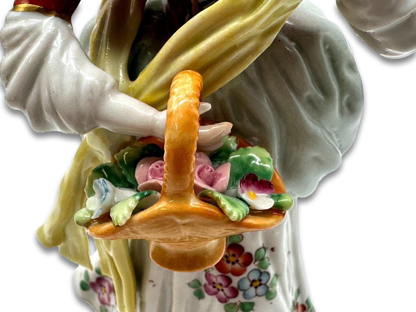 Sitzendorfer Porzellanmanufaktur - Dame mit Blumenkorb - Rokoko Porzellanfigur9
