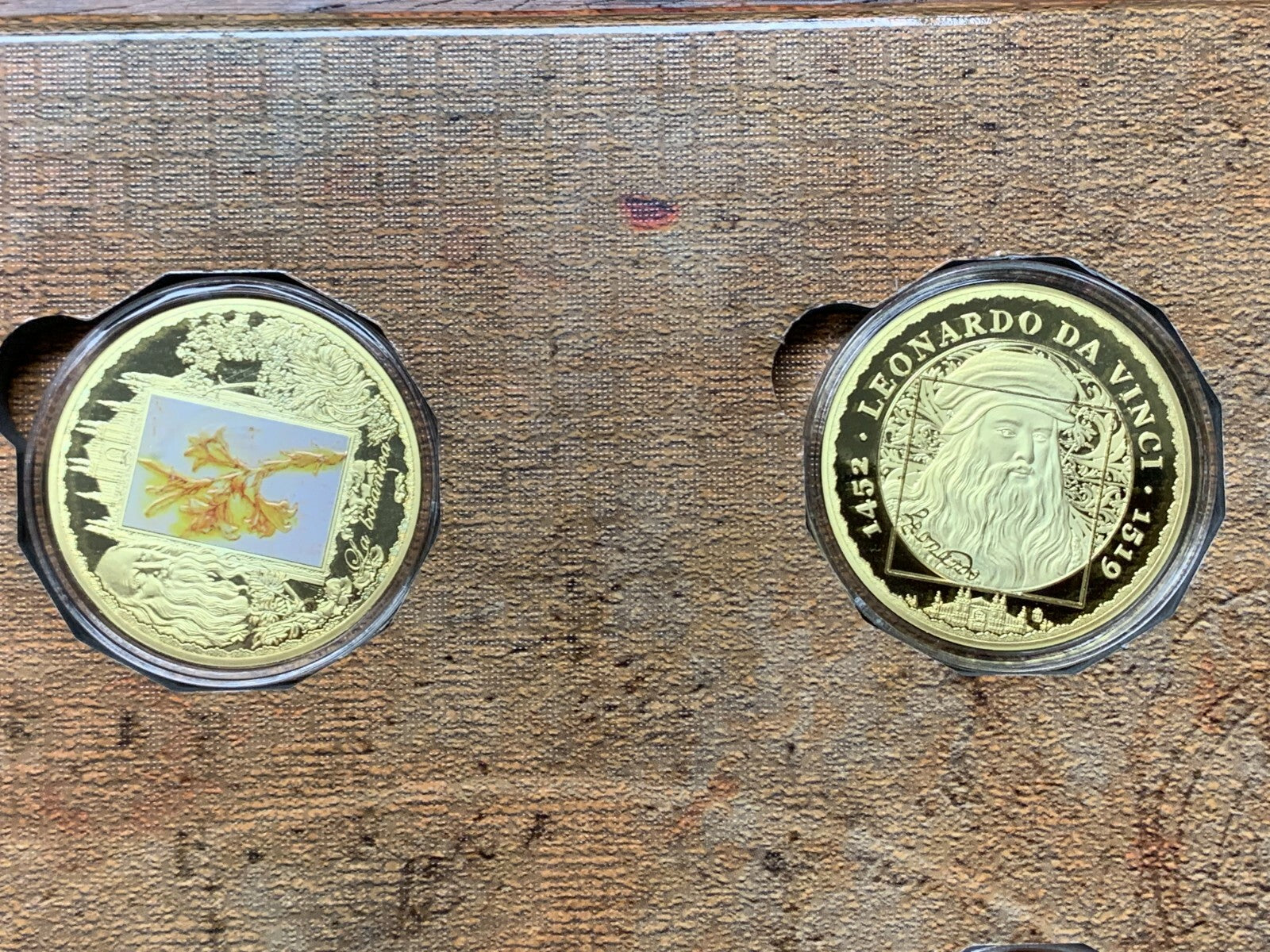 Medaillen - 24k vergoldet - Koloriert - limt. Edition - Set - Leonardo da Vinci11