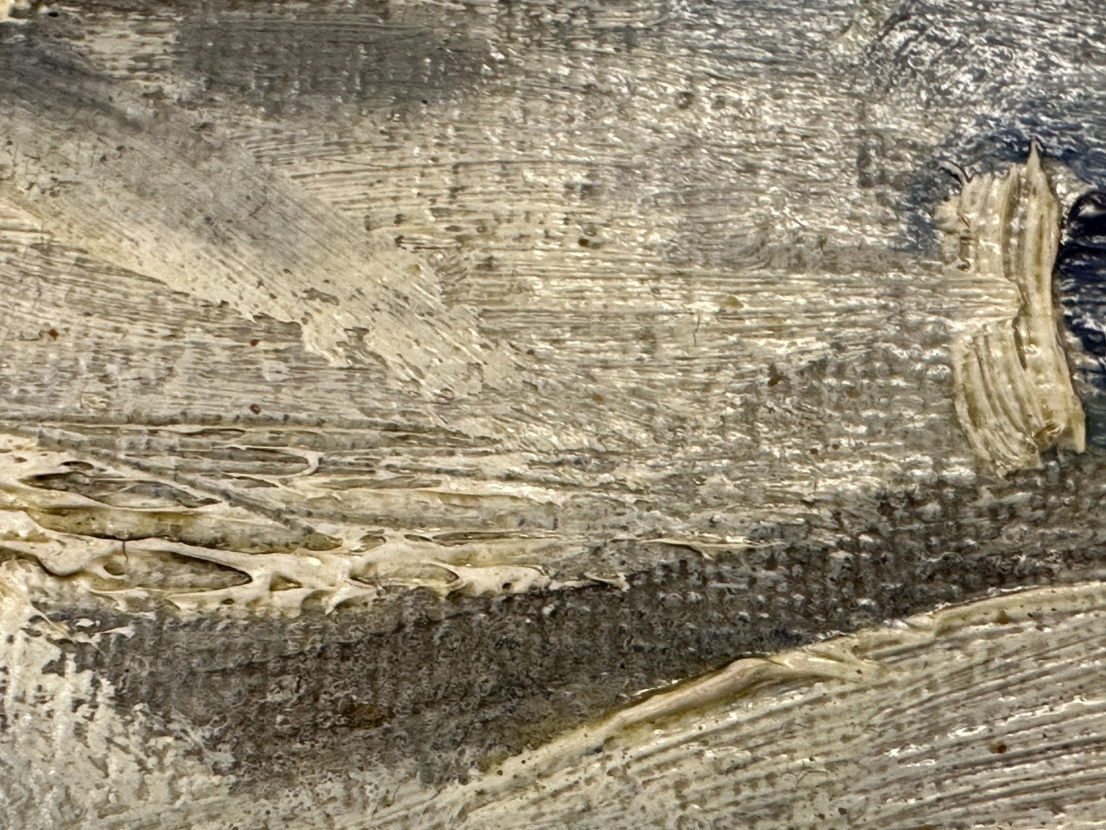 Winterliche Alpenlandschaft mit Gehöften und Schlitten – Öl auf Hartfaserplatte16