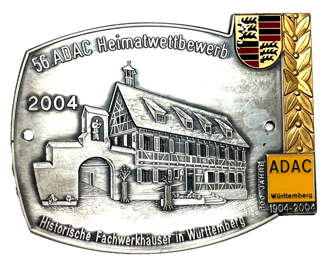56. ADAC Heimatwettbewerb 2004 Württemberg 1904-2004 Auto Plakette Car Badge0
