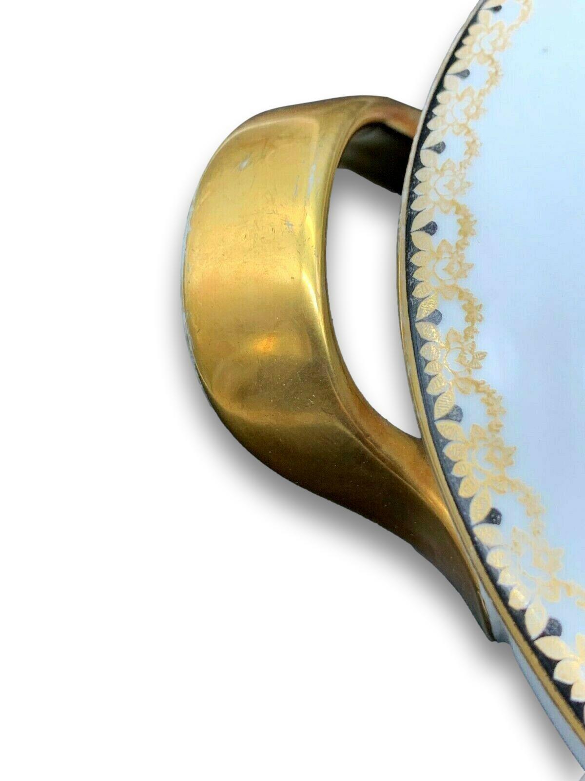 Krautheim Porzellan - Suppenterrine oval Suppenschüssel mit Deckel - Gold - 19152