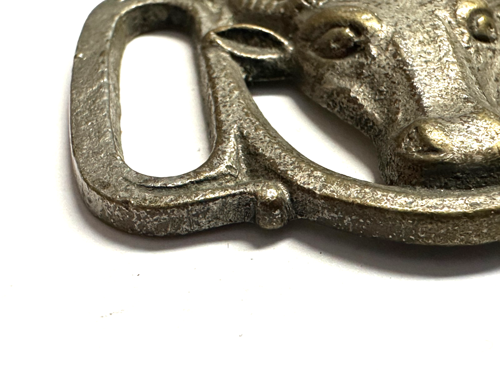 Metzger Zunft-Koppelschließe um 1920/30 – Doppel-Stierkopf - Schlangen-Haken6