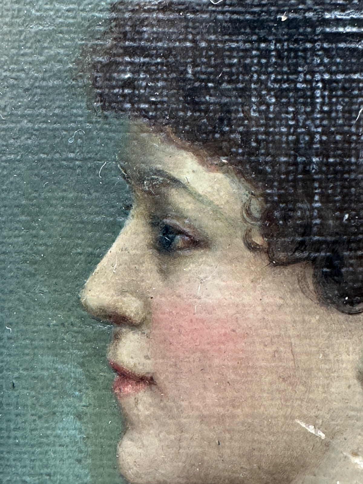 Damenporträt um 1880 – Öl auf Leinwand, gemalt von Martha Haensgen – bezeichnet4