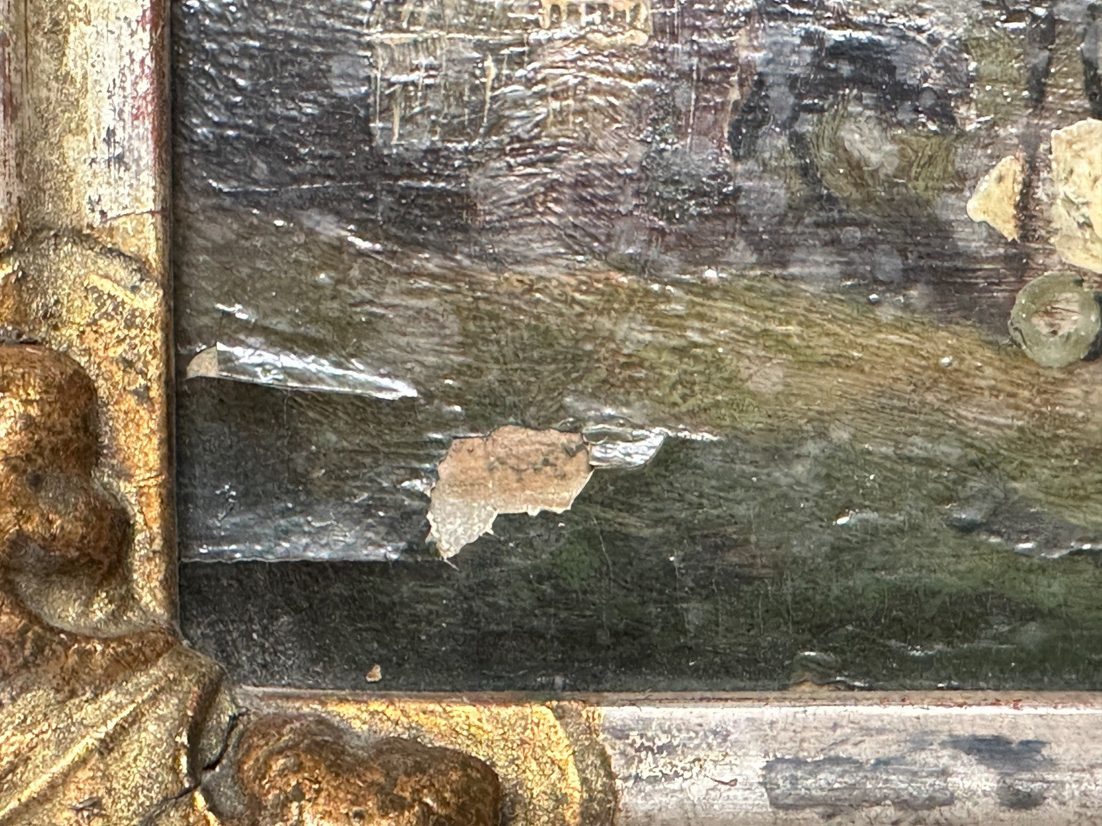 Genregemälde mit Kinderszene - Öl auf Holz - um 1870 – in originalem Rahmen2