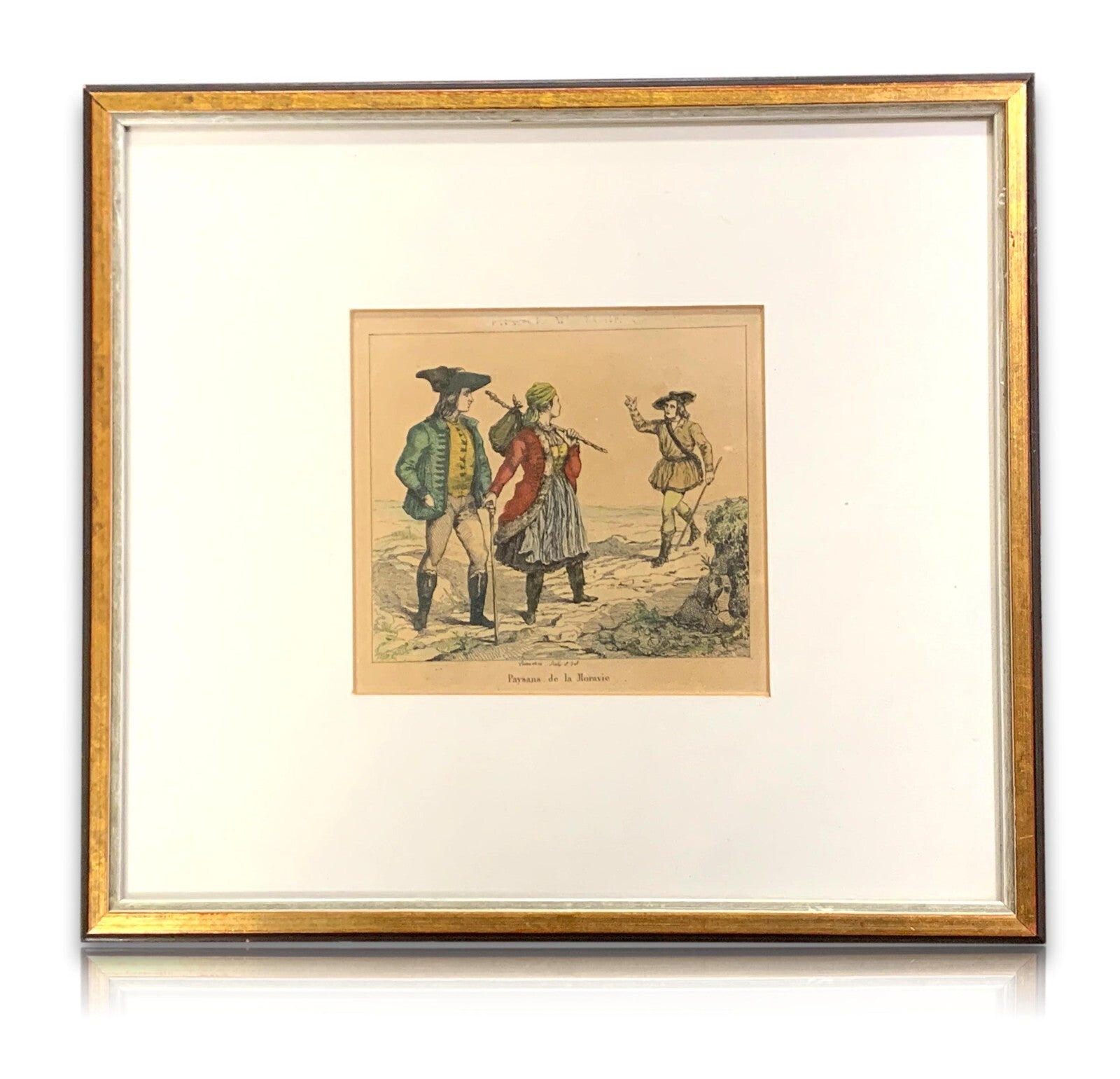Alexandre Lacauchie - Kupferstich koloriert - Bauern Mährens Trachten Mode 18300