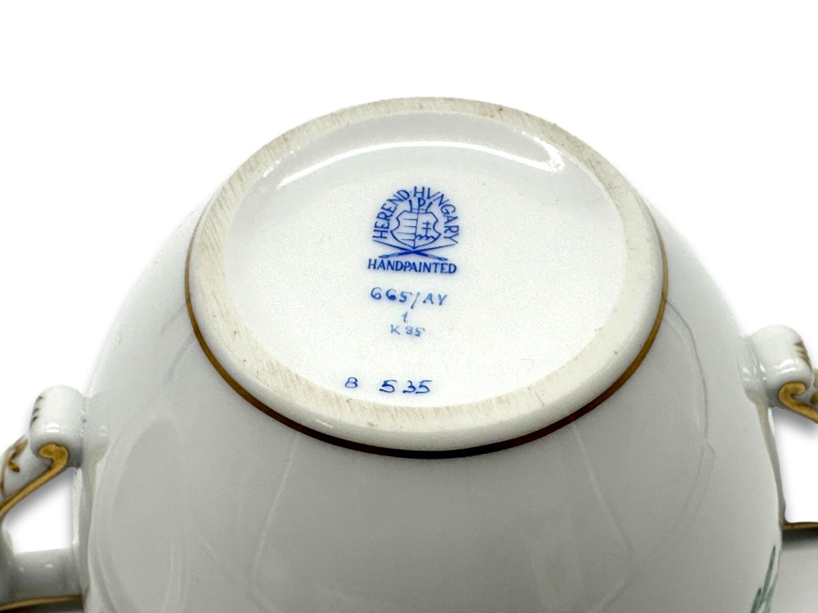 Herend 665 AV - Zuckerdose - Porzellan - Apponyi Green - Handbemalt - Ungarn10