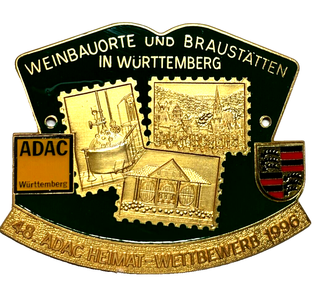 48. ADAC Heimat-Wettbewerb 1996 Klöster Württemberg Auto Plakette Car Badge1