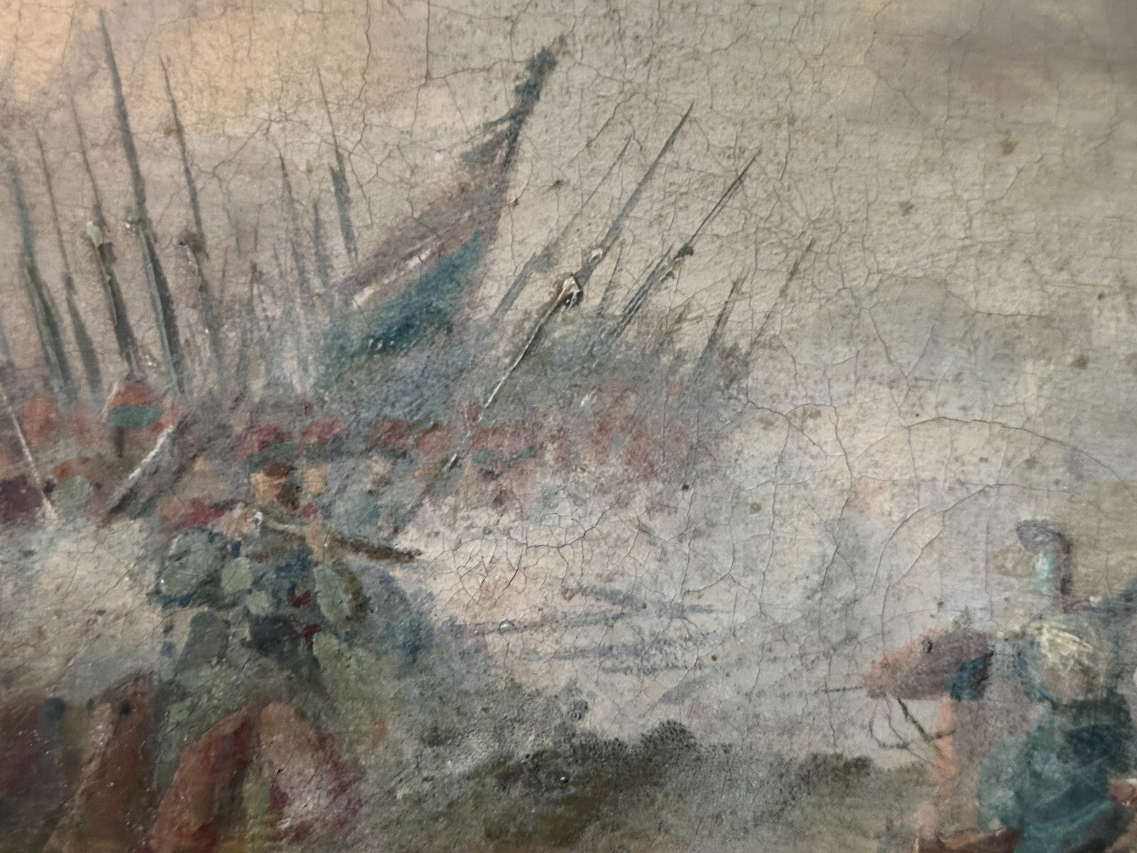 französische Schlachtenszene - Kavallerie & Zuaven, 19. Jh - Öl auf Leinwand5