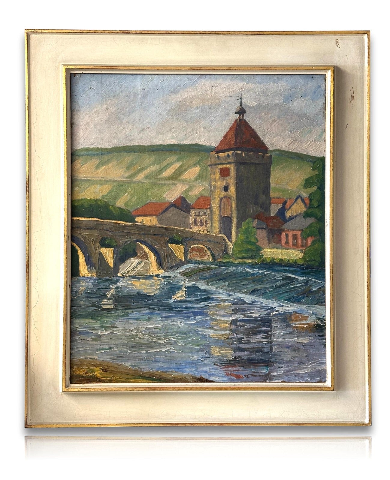 Reiner Wagner - Öl auf Leinwand - Esslinger Pliensaubrücke - signiert - gerahmt0