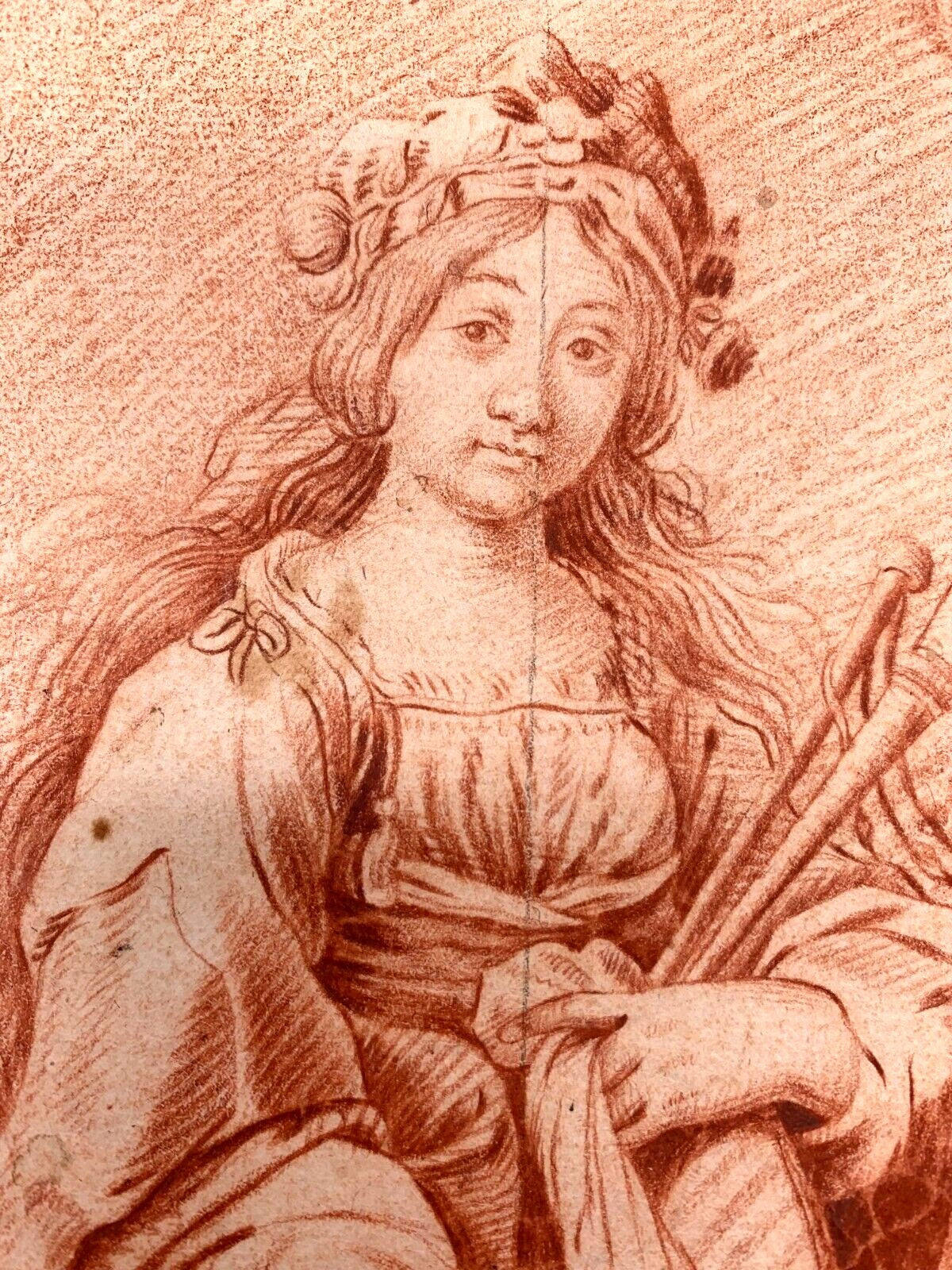 Rötelzeichnung um 1815 - Sibille Phrigiene Gilles Rousselet - Büttenpapier 2