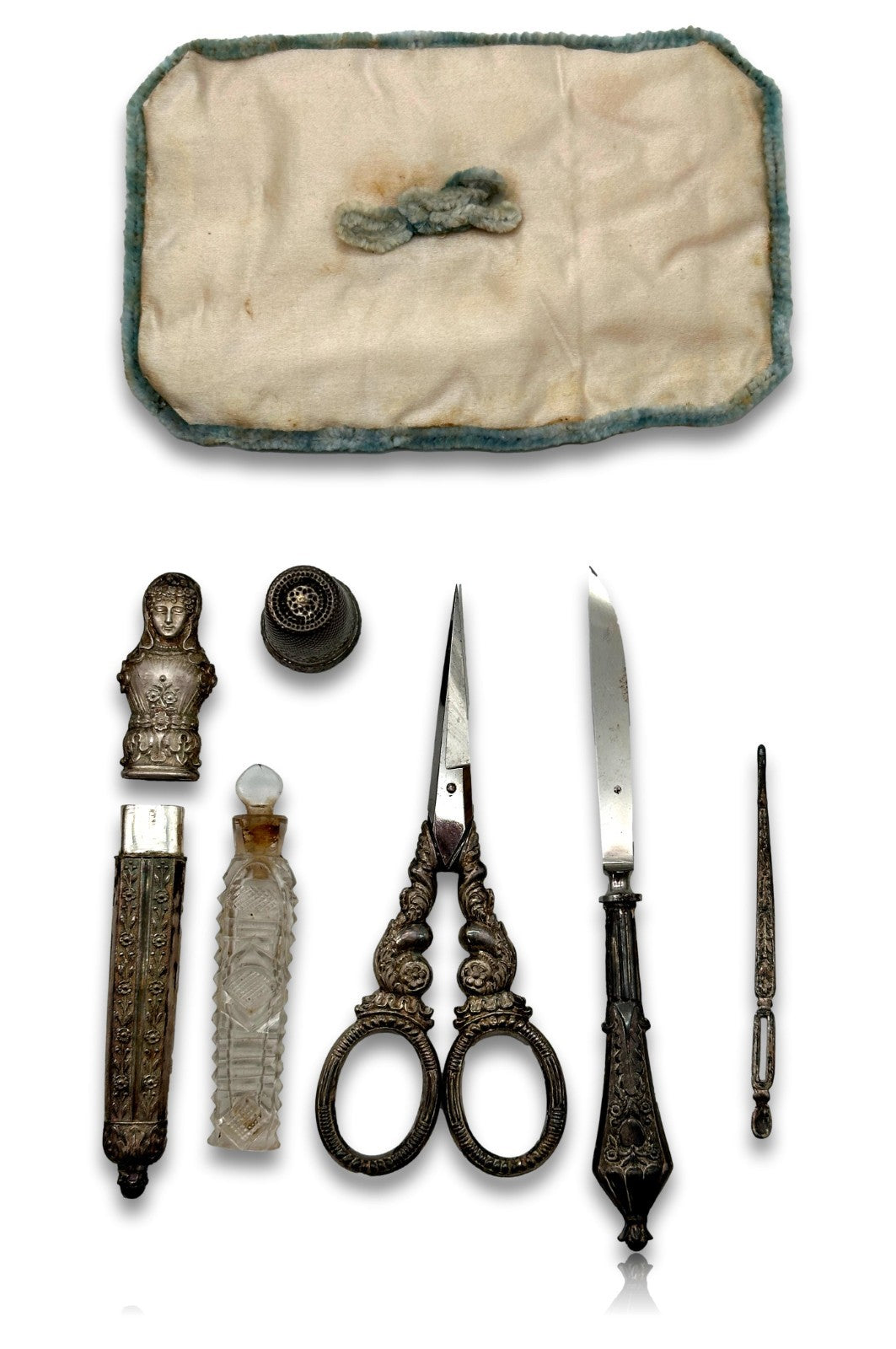 Antikes Näh-Etui um 1800 – komplett mit Zubehör & Originaletui - Silber3