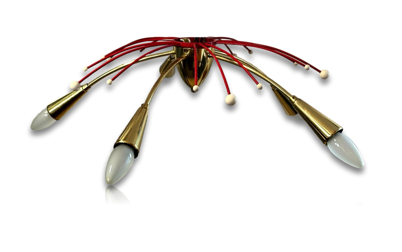 Wand-/Deckenlampe - Sputnik Spider Lampe - Roter Stern 50er Jahre - 5 flammig4