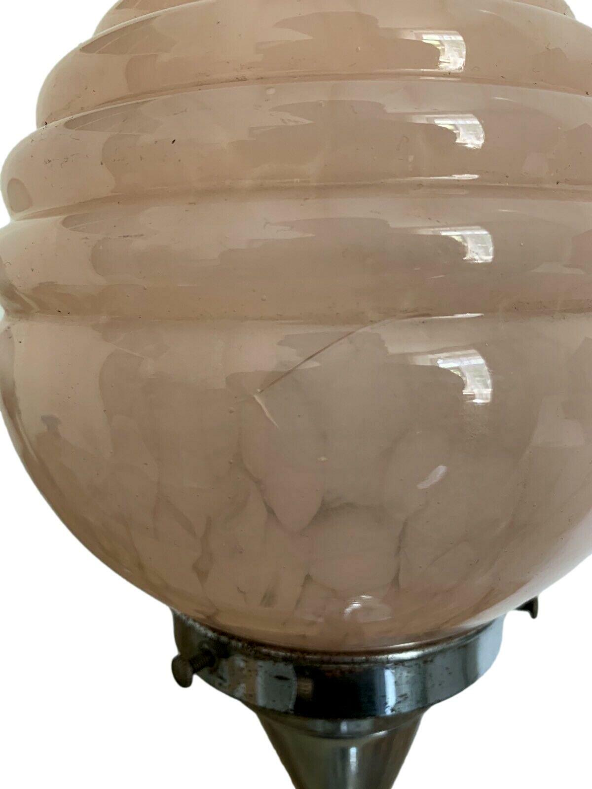 Art Deco Lampe - Tischlampe - Holz - Rotlack - Glas - um 1920 7