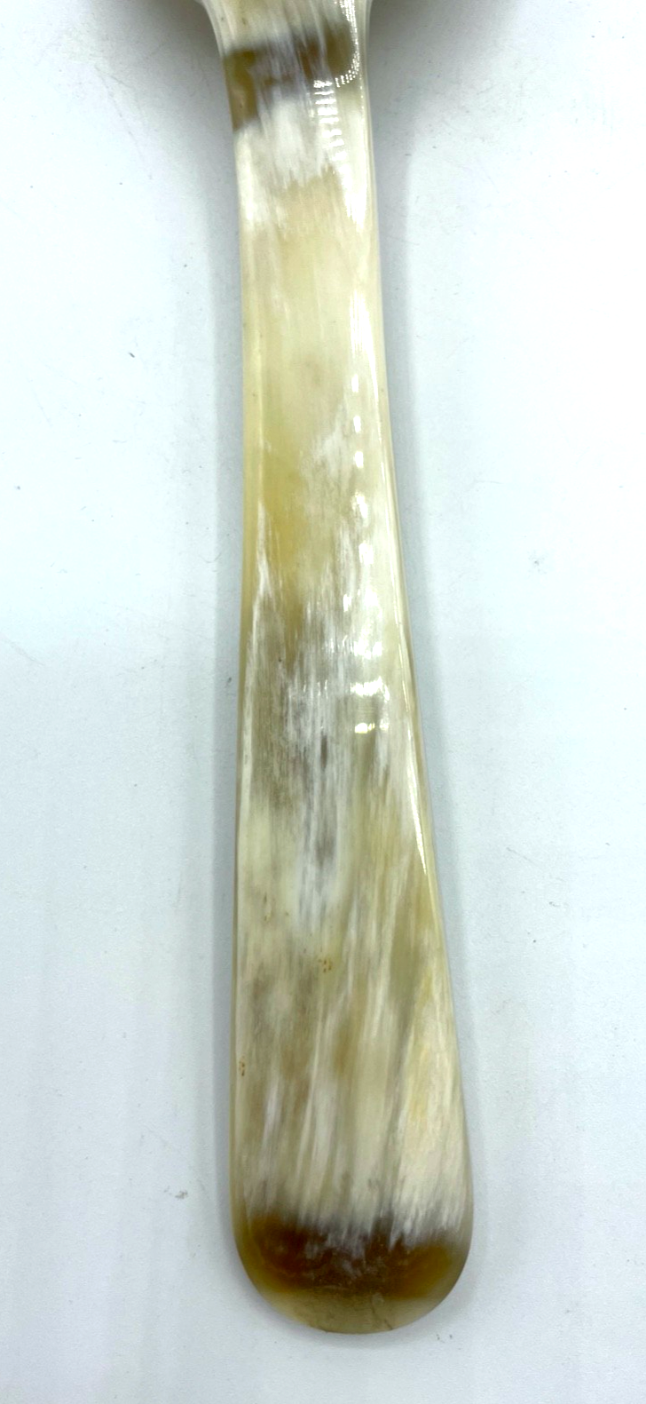 Vintage Handarbeit riesiger Vorleger Löffel aus poliertem Horn L 27,5 cm gepfl.5