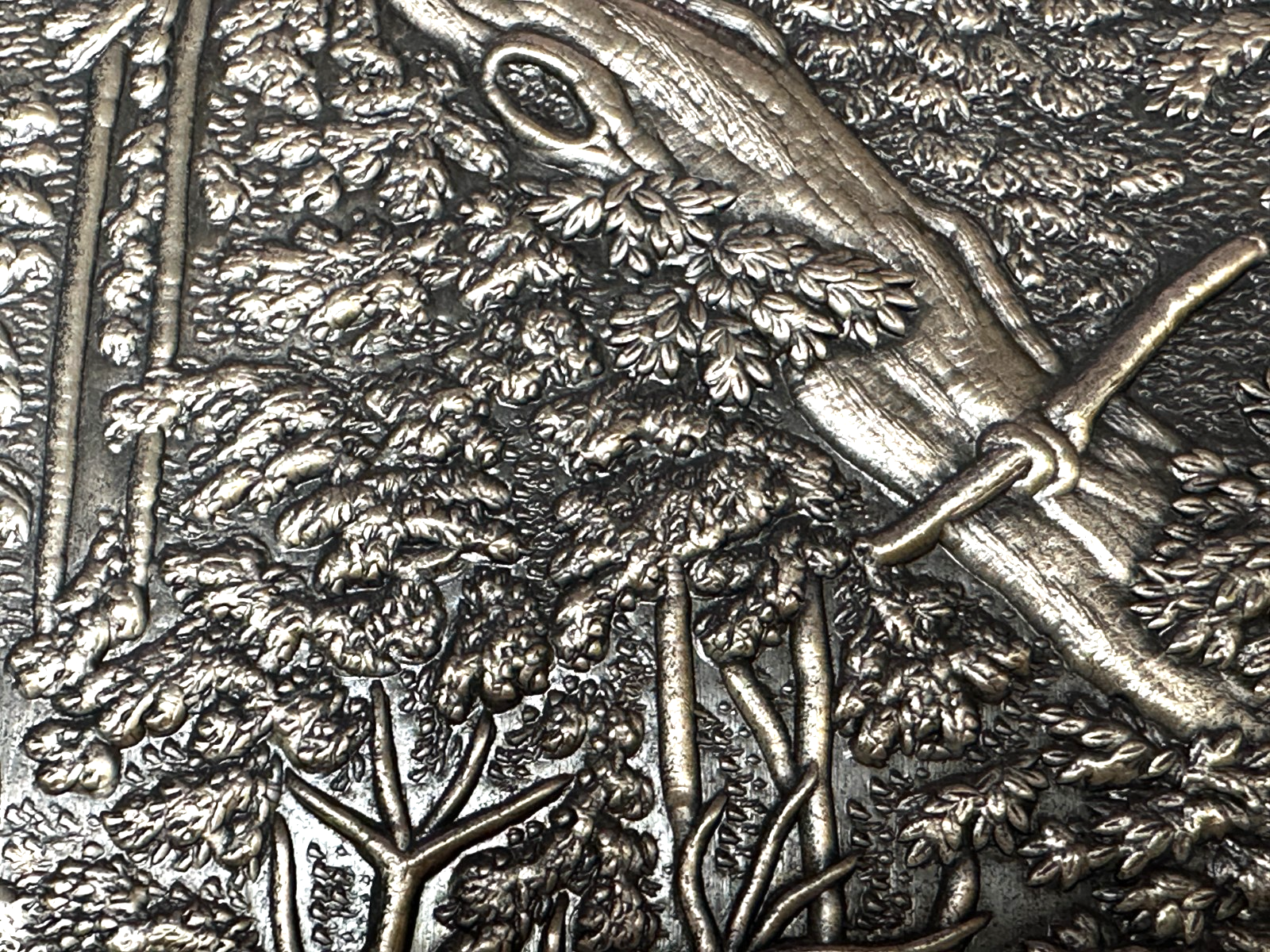 Silberrelief - Jagdszene J. E. Ridinger – Feinsilber 999 – limitiert 87/12005