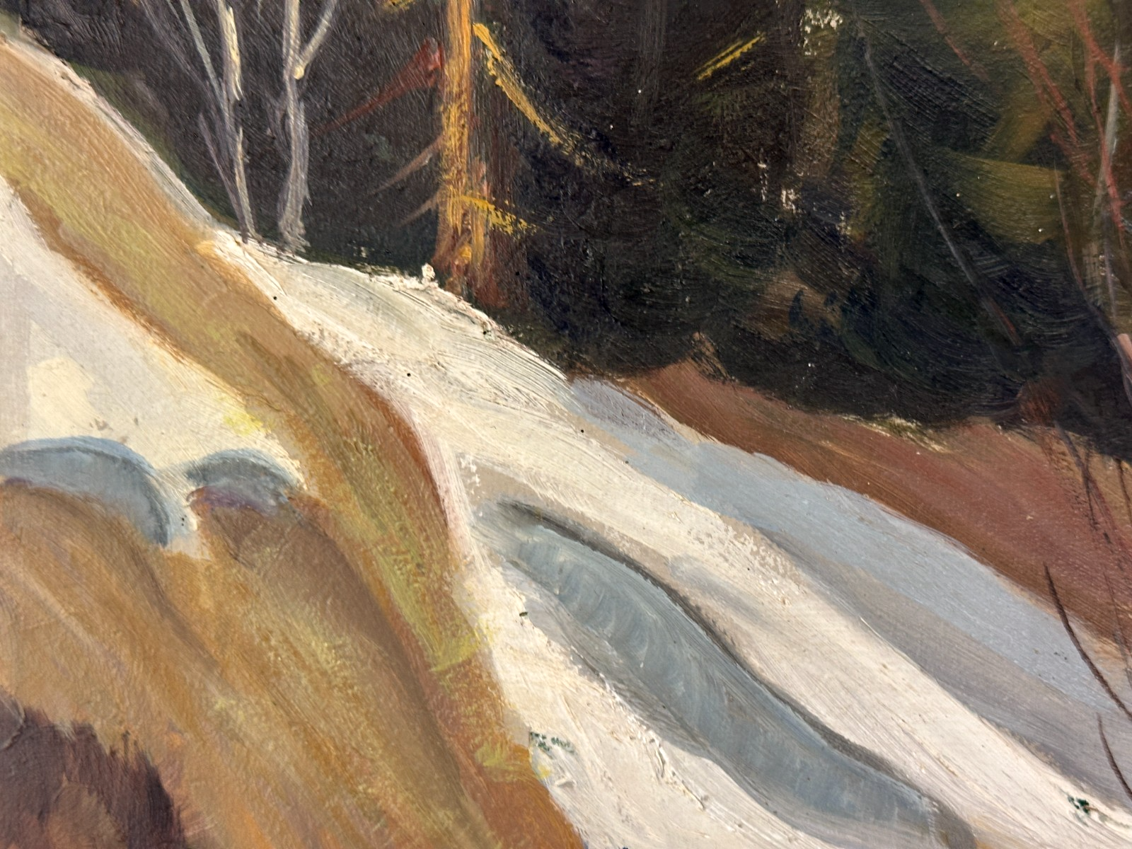 Otto Johne - Schneeschmelze im Allgäu - 1976 – Öl auf Hartfaser - signiert4