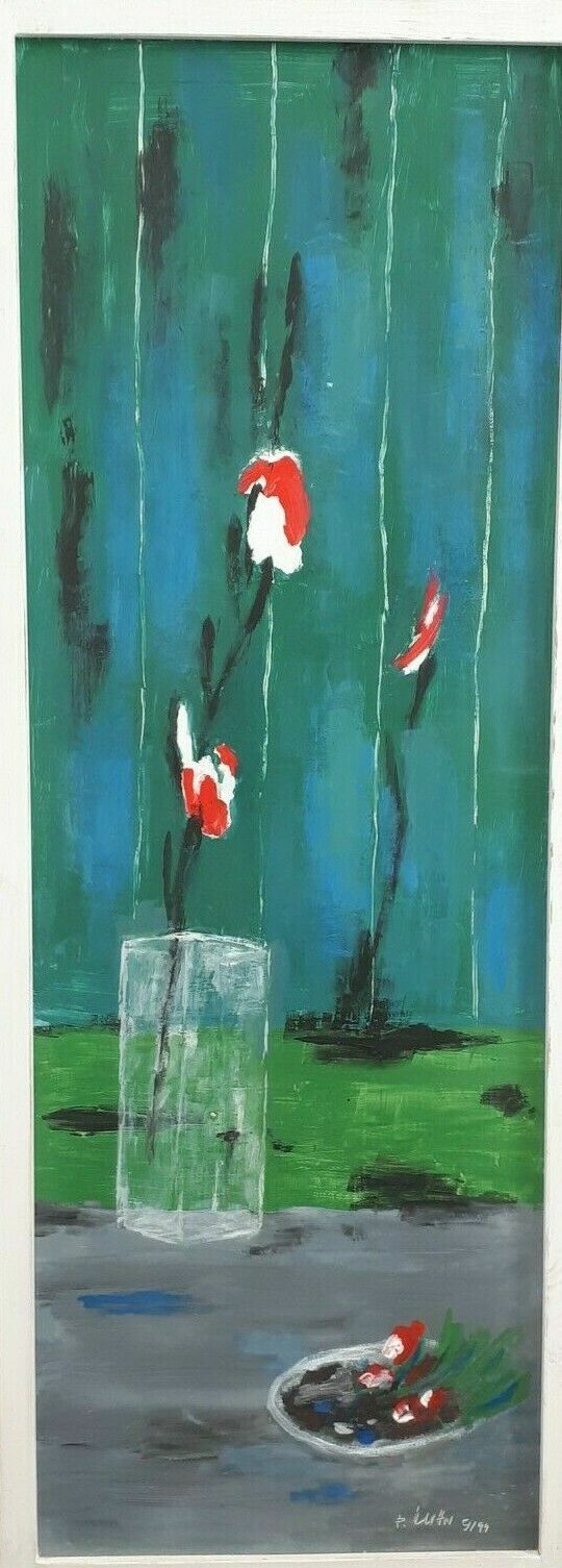 Paul Kuhn *1950 - Gemälde Acrylgemälde 'Die Vase' 1999 - gerahmt 0