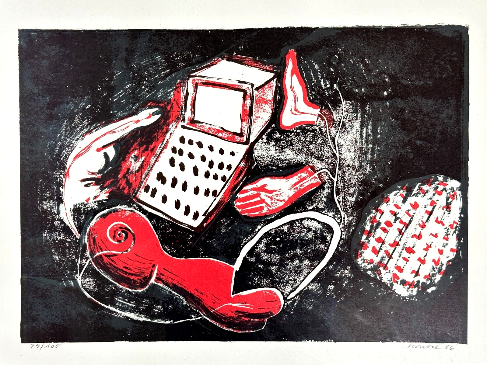 Rolf Bonvie - farbige Lithographie - Untitled - 1986 - nummeriert signiert1