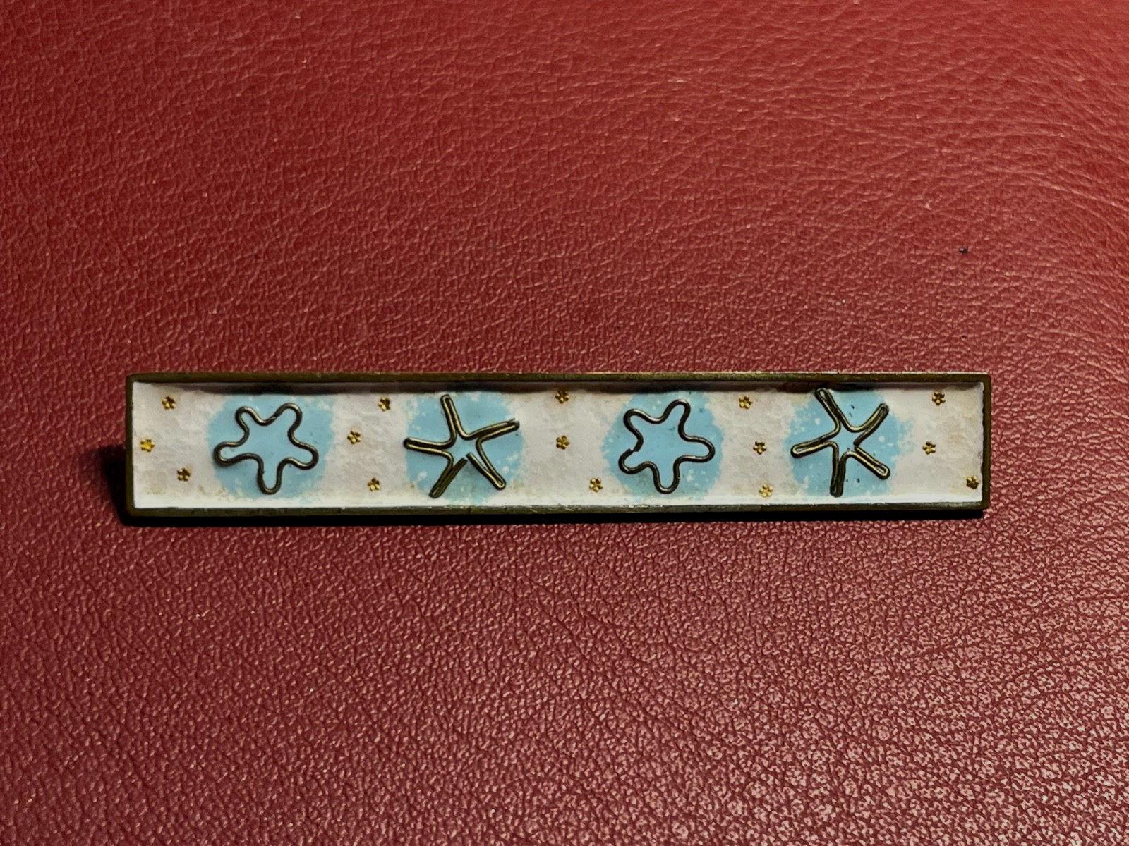 Vintage Perli Handarbeit Emaille Metall Brosche Anstecknadel sehr gepflegt8