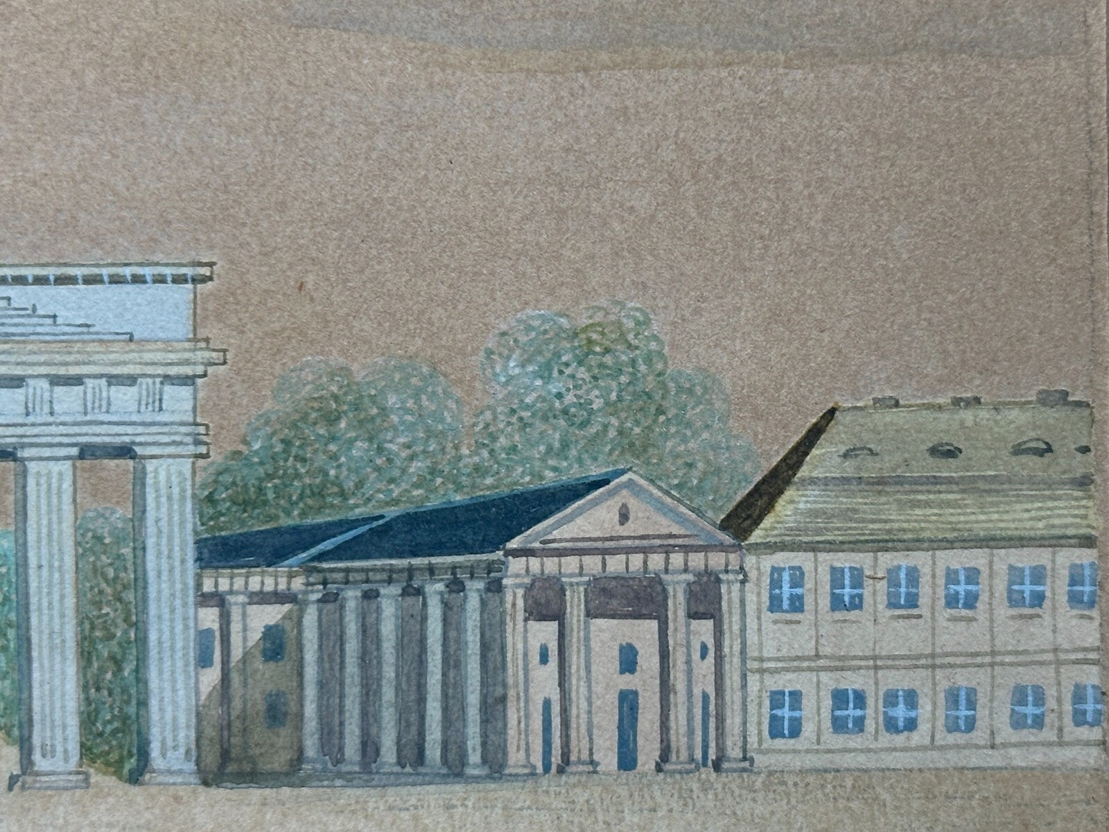 Aquarell auf Papier - P. Müller - Berlin Brandenburger Tor - Sign. gerahmt7