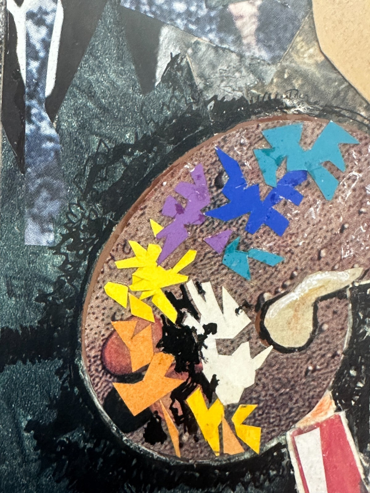 Gottfried Salzmann - seltene Collage - 1969 - signiert - gerahmt hinter Glas7