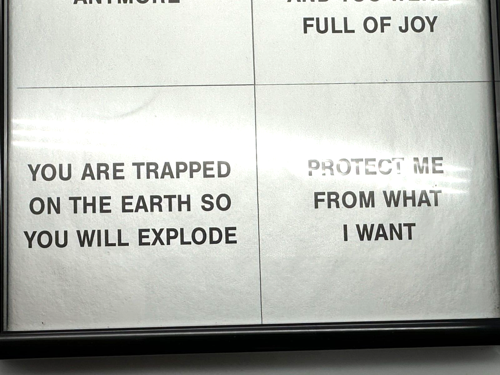 Jenny Holzer - Living Series - Druck auf Silberpapier - gerahmt - Kunstsammlung5