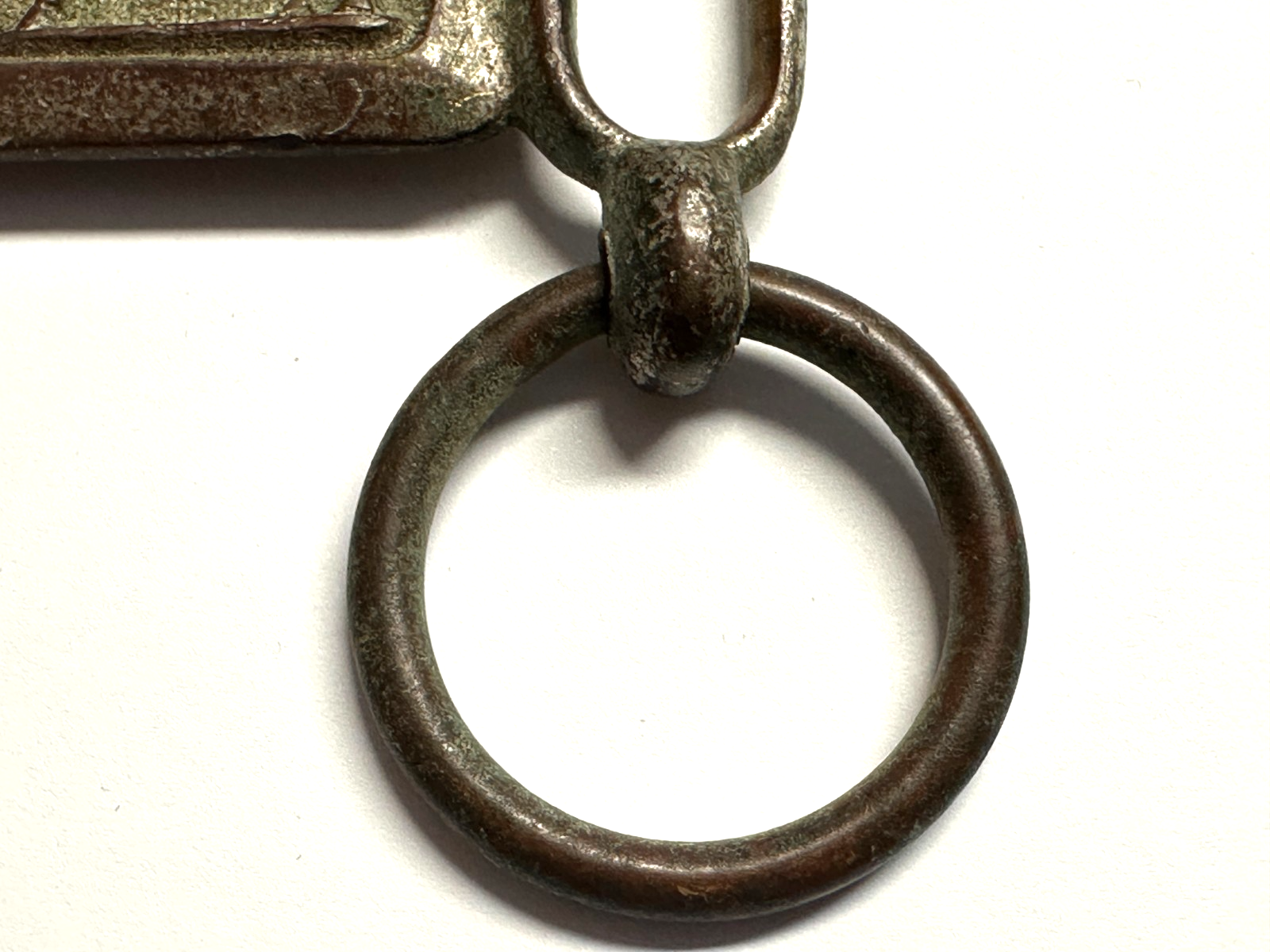 Zunft Gürtelkoppel - Fleischer - um 1900 - Messing - 2-teilig - Kuh-Relief3