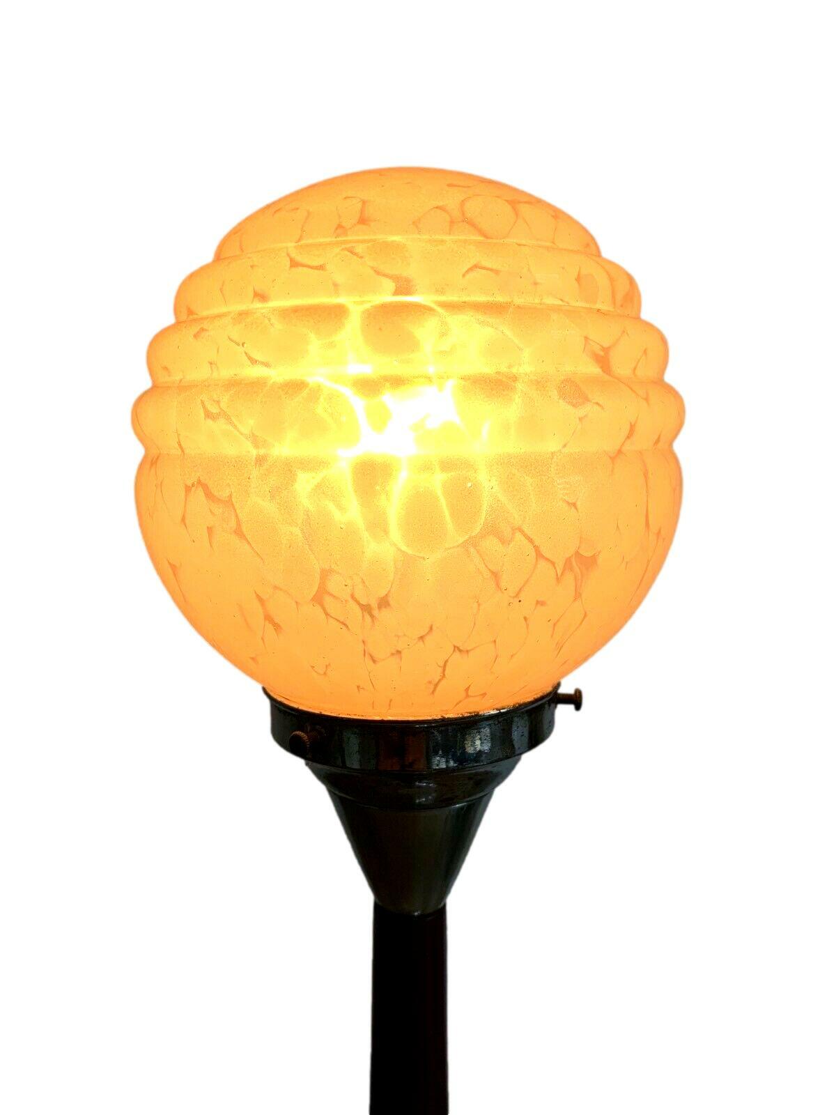 Art Deco Lampe - Tischlampe - Holz - Rotlack - Glas - um 1920 5