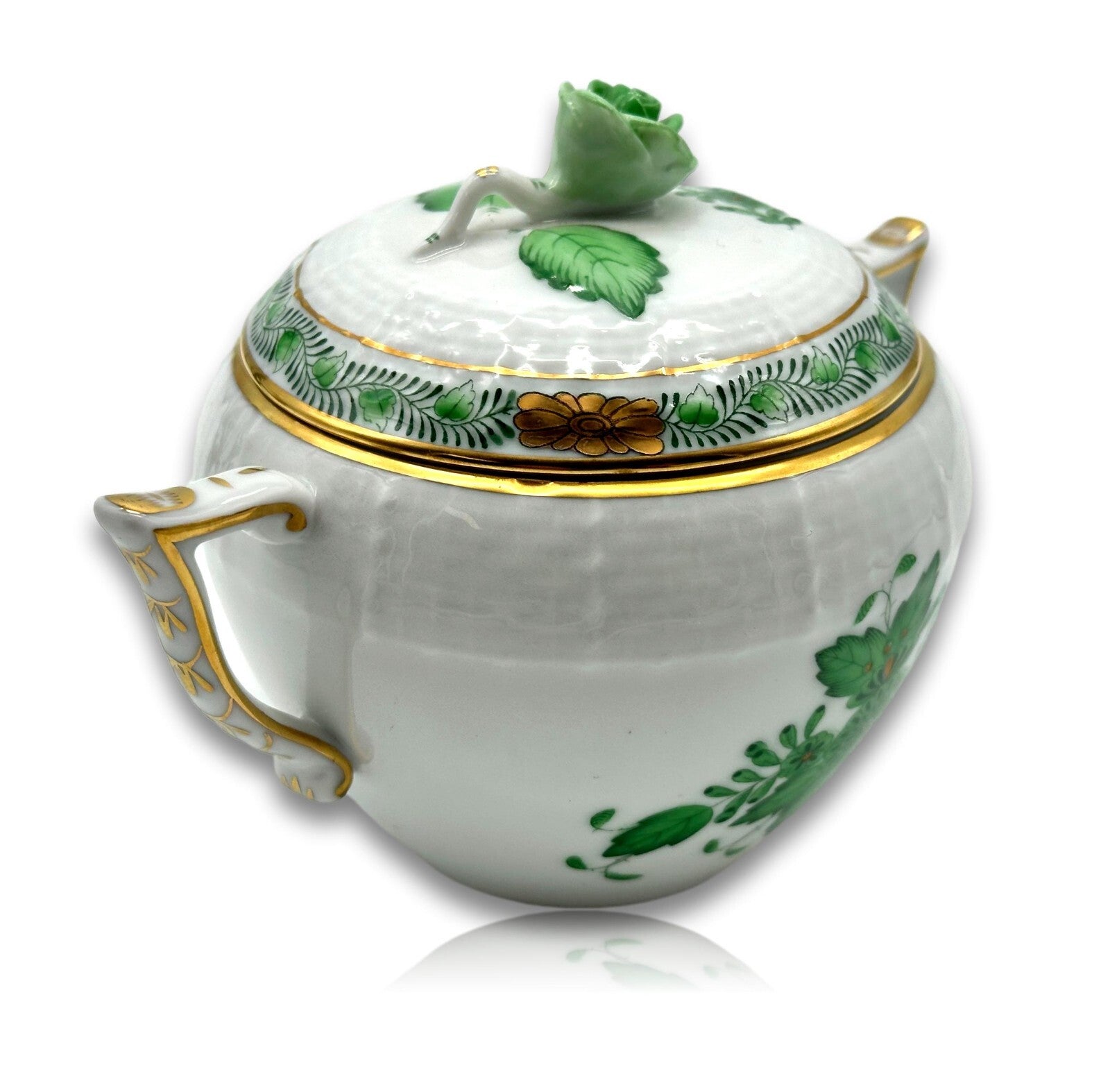 Herend 665 AV - Zuckerdose - Porzellan - Apponyi Green - Handbemalt - Ungarn3