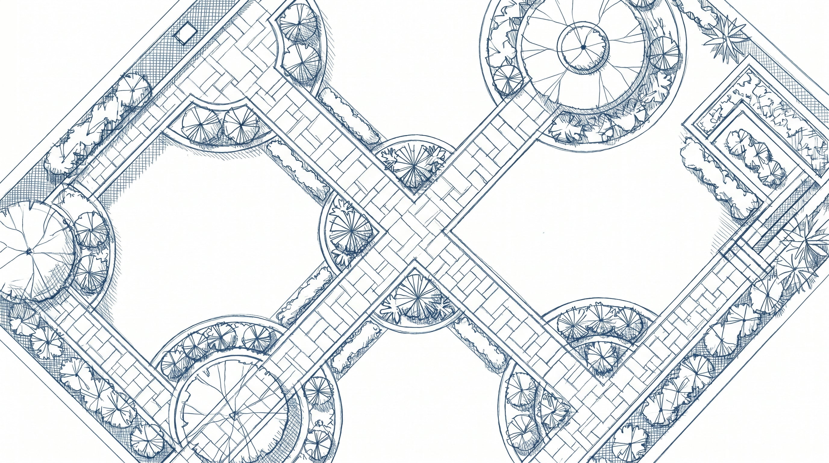 Gartenauflösung - Architektur-Skizze