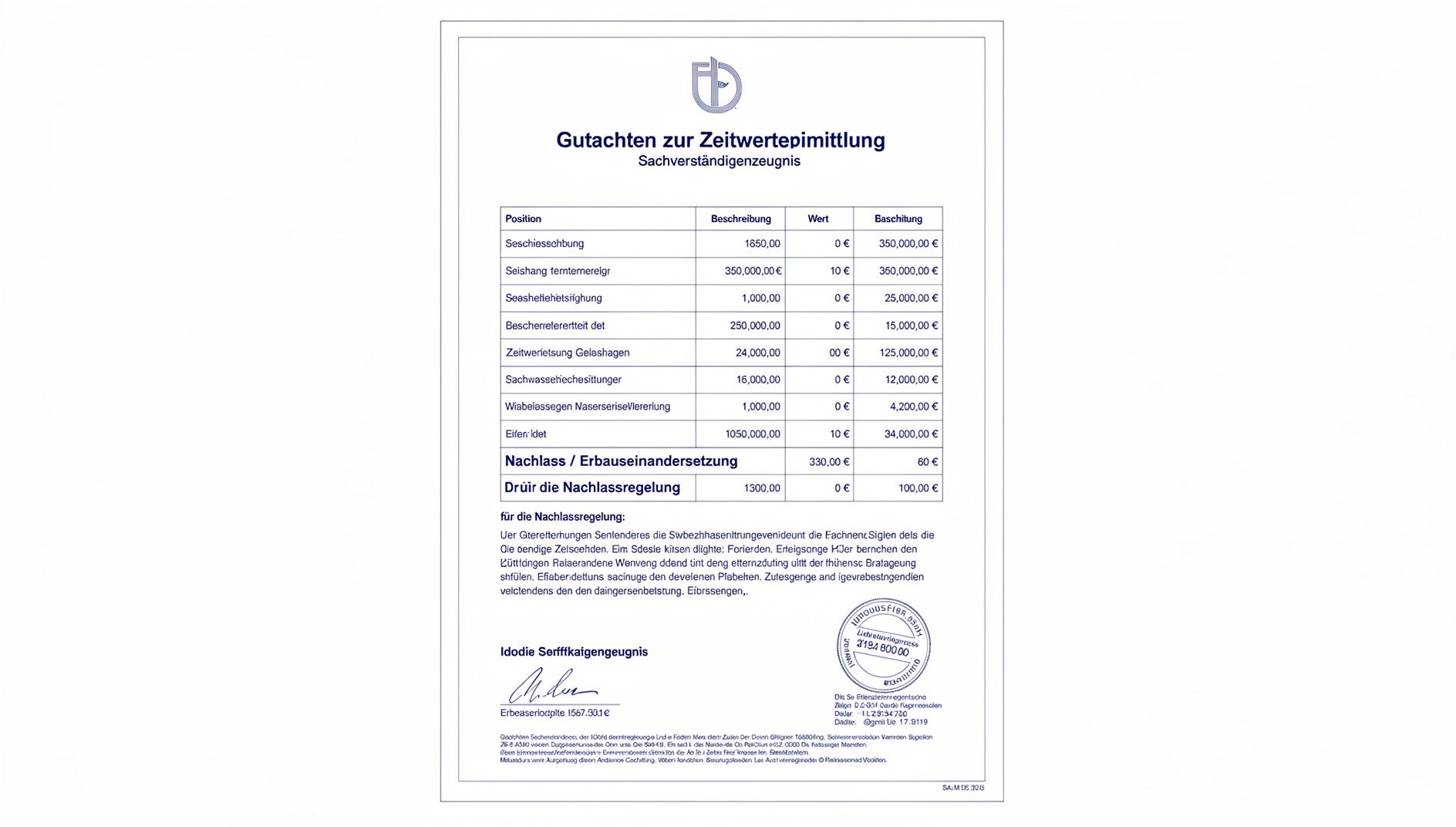 Zeitwertermittlung bei der Haushaltsauflösung - professionelles Gutachten