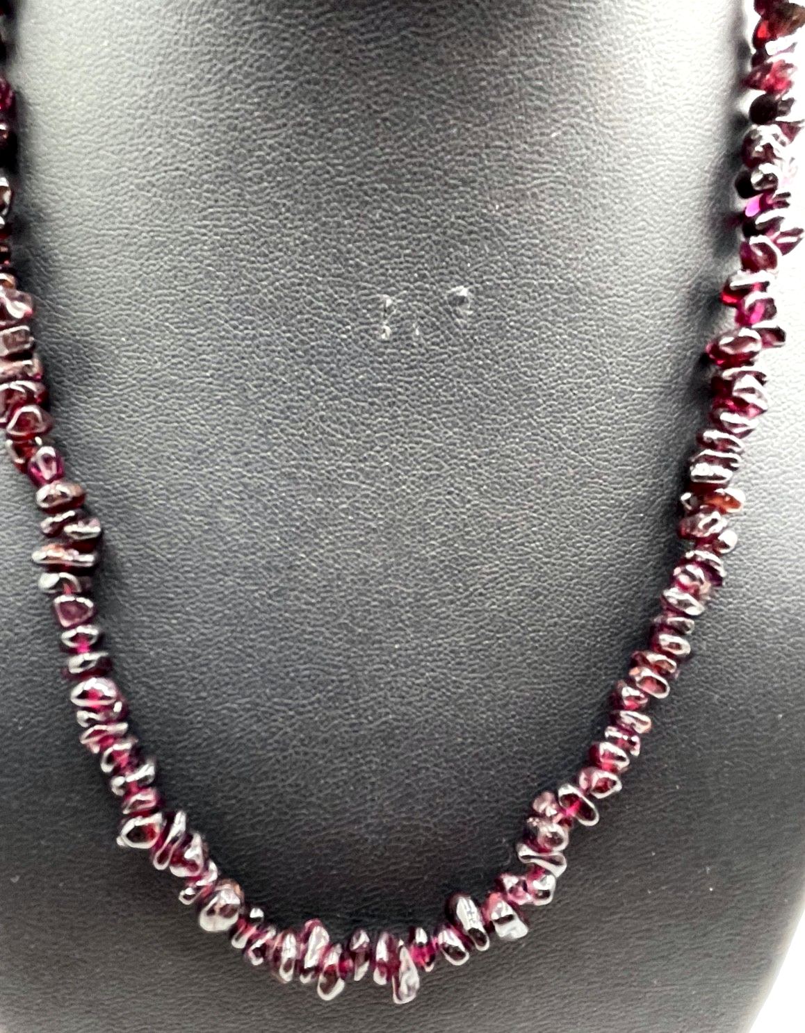 Solide Granat Kette polierte Splitterkette L 45 cm lang B ca. 8 mm sehr gepflegt2