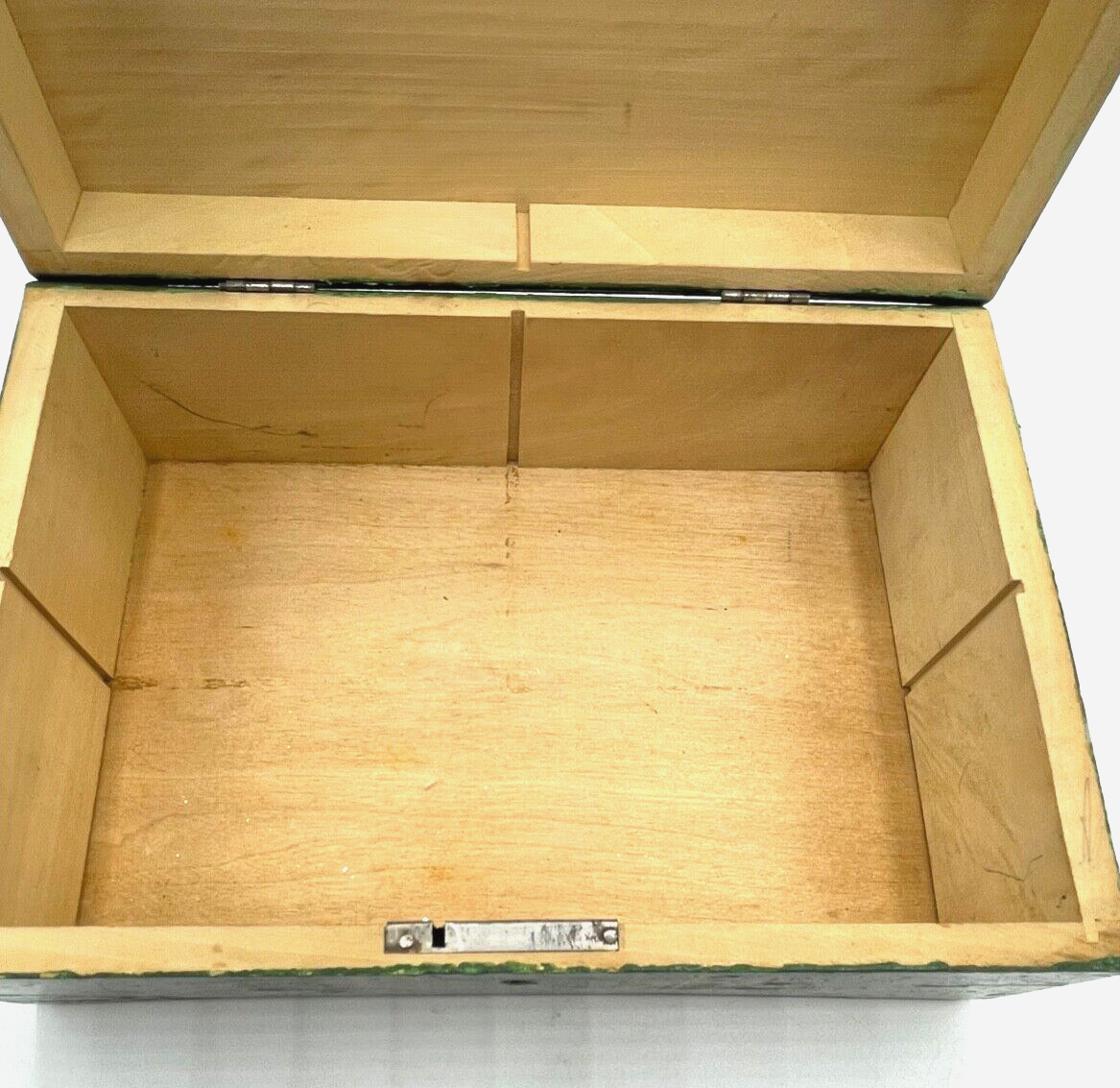 Dachbodenfund alte Tannenholz Holz Schatulle Handarbeit Handbemalt um 19007