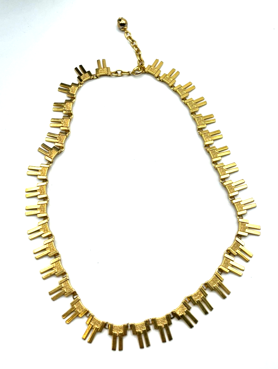 Edle vintage Modeschmuck Statement Halskette vergoldet top gepflegt Qualität !!!6