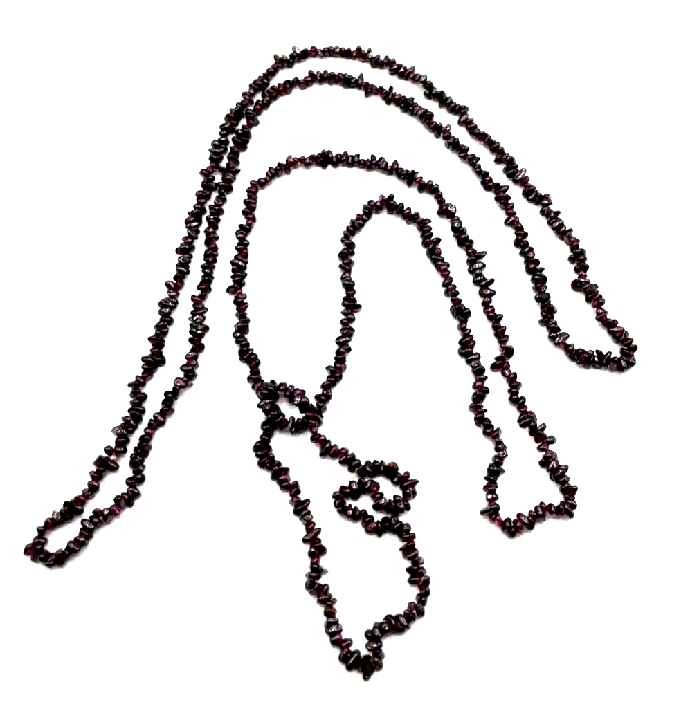 2 x Granat Kette ohne Verschluss polierte Splitterkette je 92 cm lang6