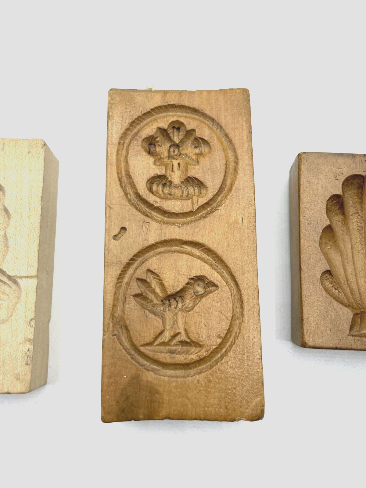3x kl. Holzmodel Springerle Model Backmodel Holz Handarbeit diverse Motive3