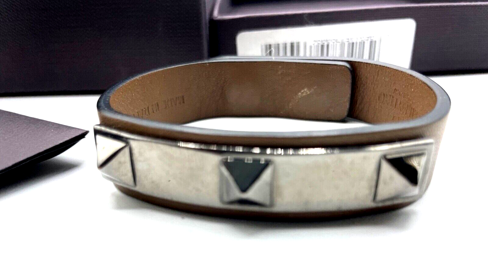Valentino Garavani Lederarmband Ruthenium Nieten Rockstud neuw. + orig. Box2