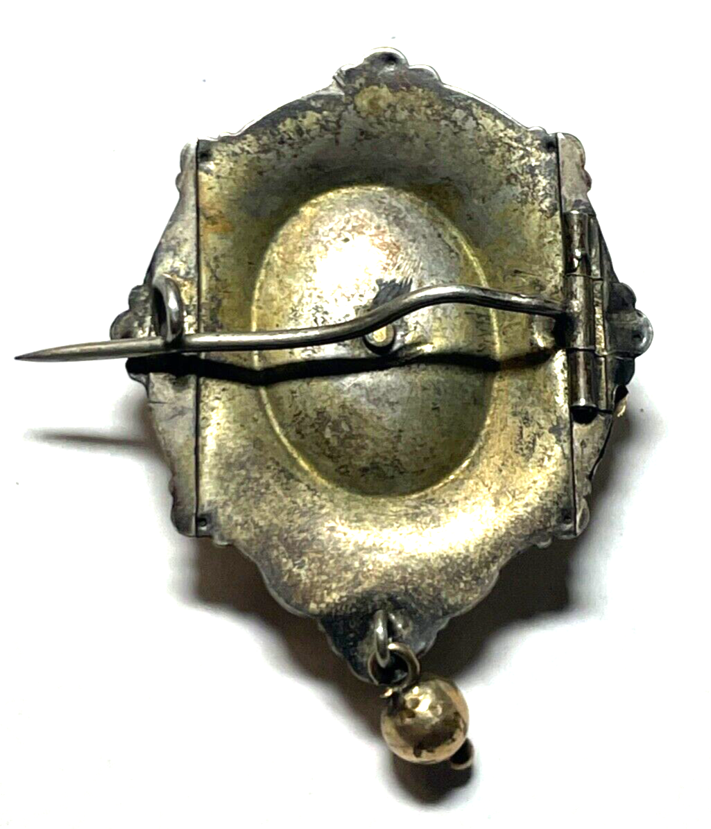 Antik Biedermeier Brosche Anstecknadel Schaumgold L 46 mm B 34 mm T 10 mm gepfl.4