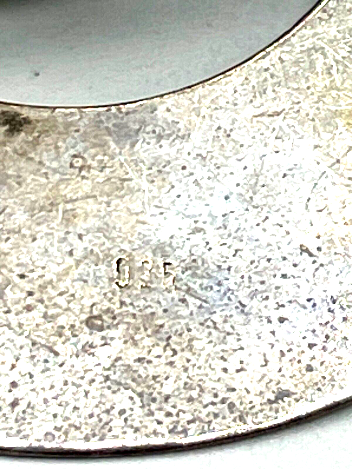 Stattliche 925 Silber solide Brosche mit Türkis + Hämatit Wendenadel Handarbeit8