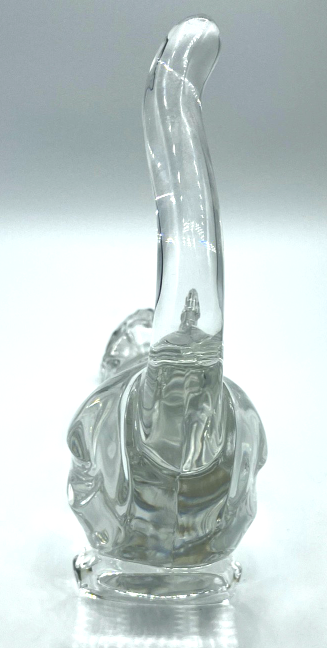 Gr. vintage Glaskunst Nachtmann Bleikristall liegende Katze Raubkatze L 22 cm5
