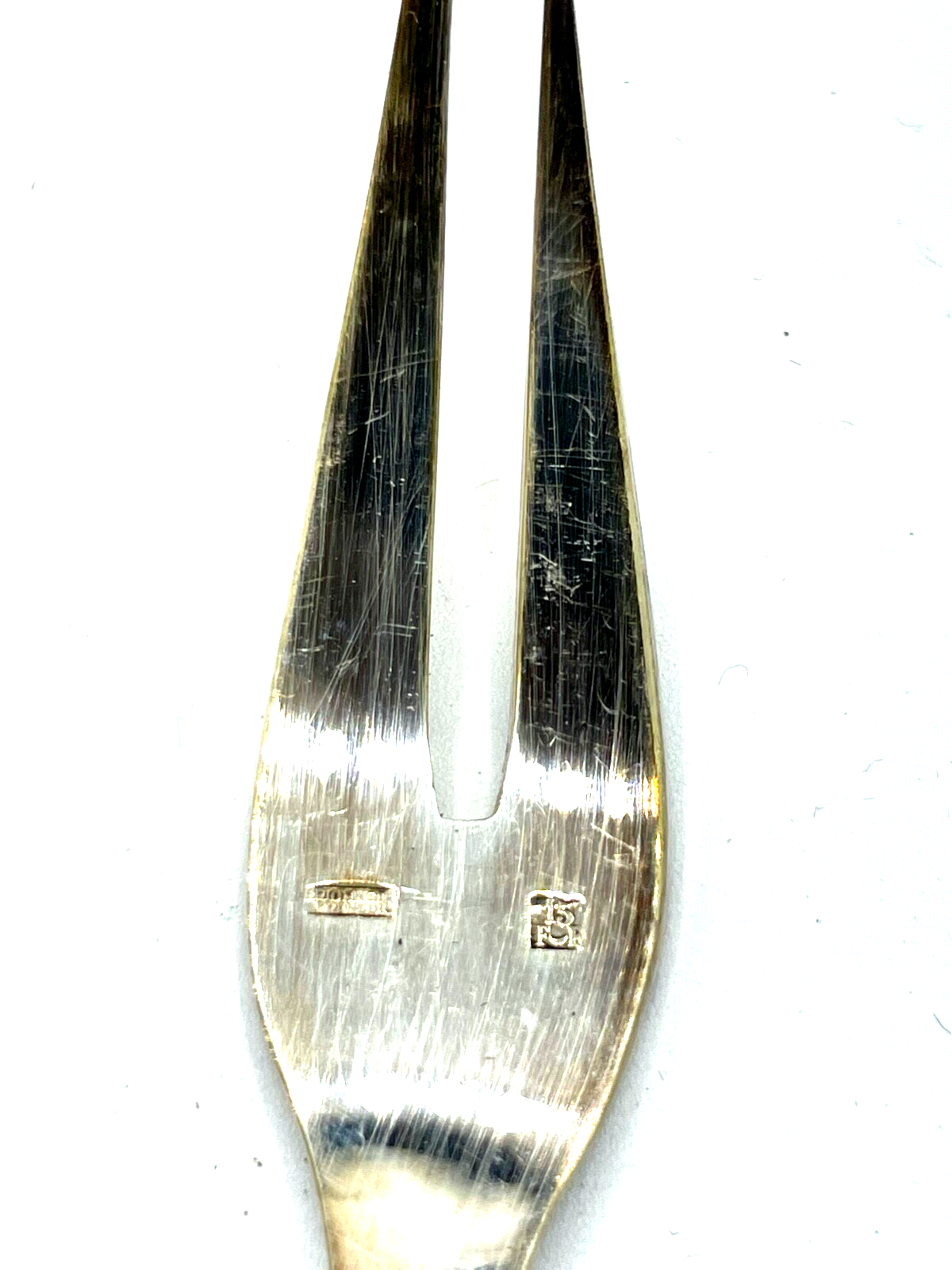 Antik 12 x Cocktail oder Dessert Gabel Brionett François orig. Etui versilbert2