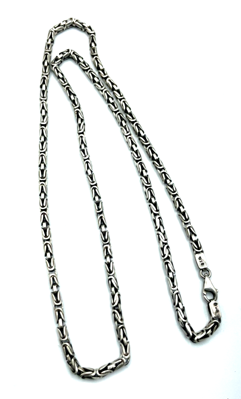 925 Silber Halskette Königskette Dekor rund unisex L 63,5 cm B 4 mm gepflegt3